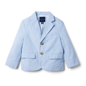 Janie And Jack Boys Blue Oxford Blazer Sz 3